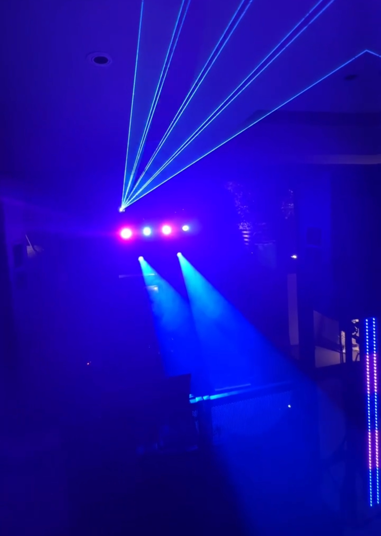 Epic laser and UV glow disco